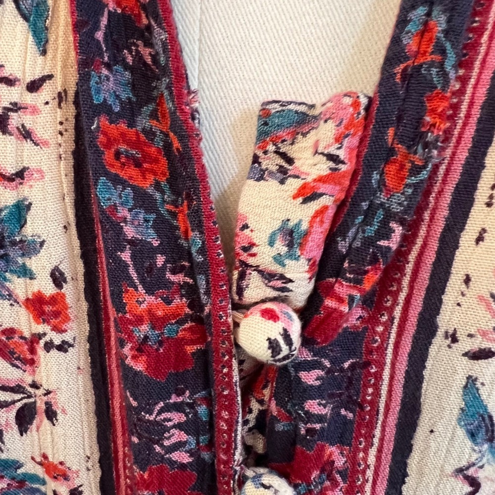 Angie Navy & Cream Floral Tie-Front Mini Dress - Picture 5 of 9